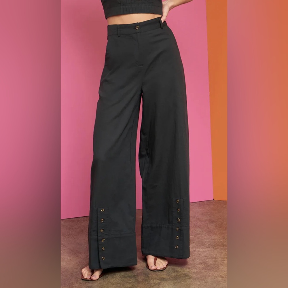 Ciao Lucia Black Wide Leg Pants High-Waisted Elegance